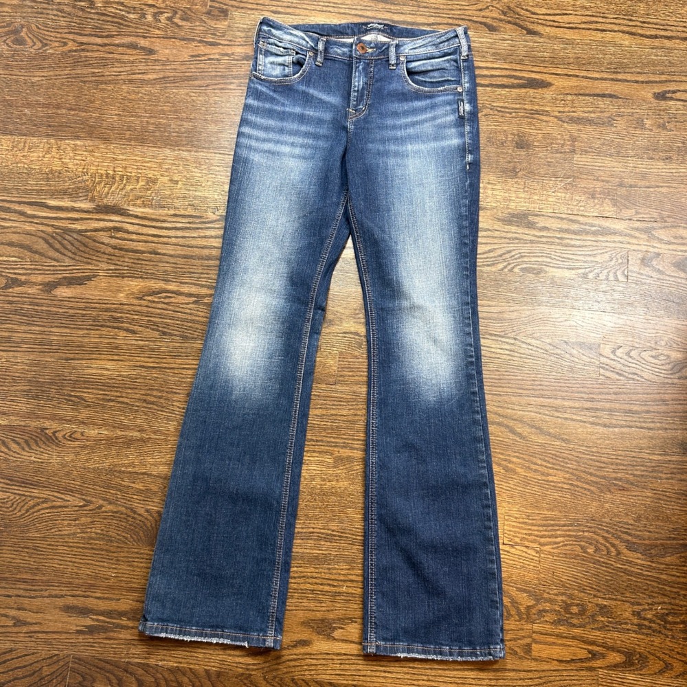 Silver Jeans Izzy Bootcut Womens 28 x 33 Blue Denim Medium Wash Mid Rise